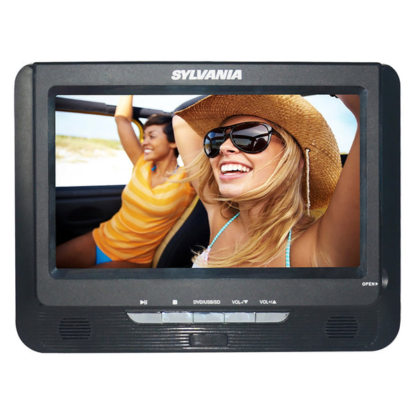 Sylvania 9” Portable Dual-Screen Car DVD & Media Player w/ 2 Earphones