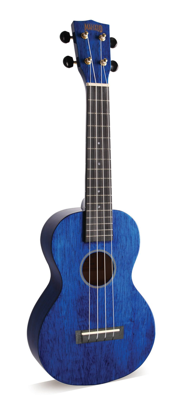 Mahalo Hano Concert Ukulele - Trans Blue - MH2-TBU