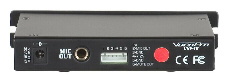 VocoPro Single Channel UHF Wireless Mic System - UHF-18-M