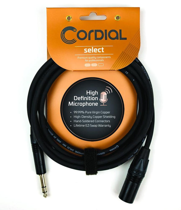 Cordial 8' Microphone Cable - XLR Male to 1/4" TRS - CPM2.5MV