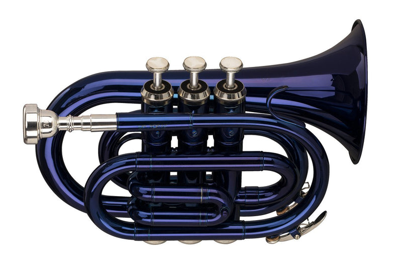 Stagg Bb Pocket Trumpet with Brass Body - Blue - WS-TR246S