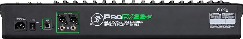 Mackie ProFX22v3 22-Channel 4-Bus Professional Effects Mixer with USB