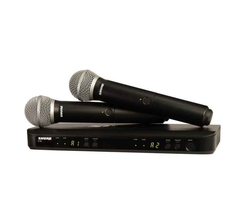 Shure Wireless Dual Microphone Vocal System with Two PG58 Mics - BLX288/PG58-H10