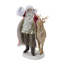 Santa Figurine with Reindeer 12"H