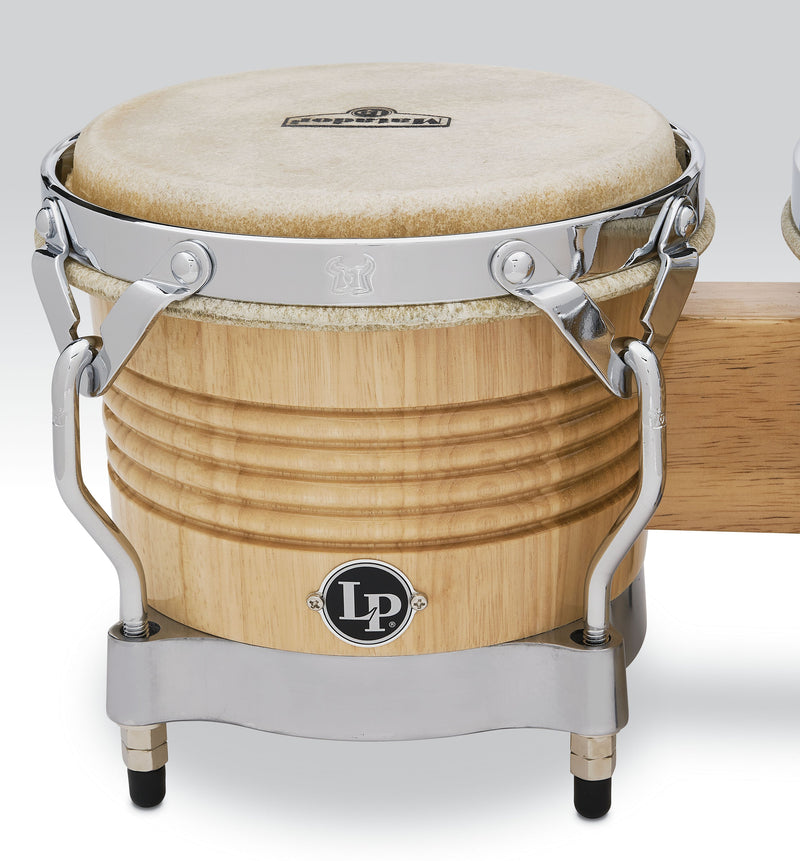 Latin Percussion Matador 7 1/4” & 8 5/8” Bongos - Natural w/ Chrome - M201-AWC