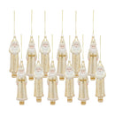 Modern Gold and White Glass Santa Ornament (Set of 12)