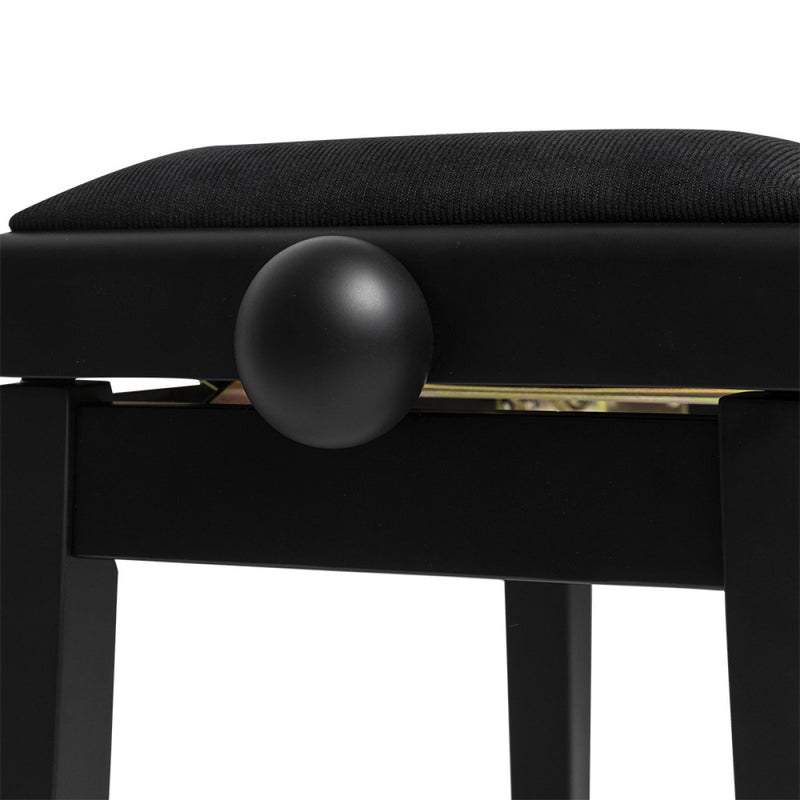 Stagg Matte Black Adjustable Piano Bench with Black Velvet Top - PB06 BKM VBK