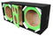 DeeJay LED Car Speaker Enclosure Two 10" Woofers w/ 2 Tweeters & 1 Horn - Green