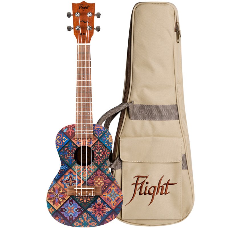 Flight Art Series Fusion Sapele Concert Ukulele w/ Gig Bag - AUC-33 FUSION