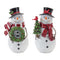 Snowman Figurine with Holly Accents (Set of 2)