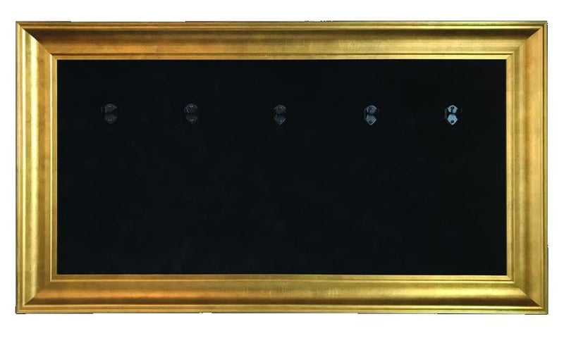 Axe Heaven 33 X 18 Mini Guitar Display Frame Black Suede Gold Leafing - Holds 5