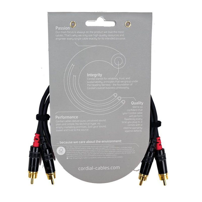 Cordial Cables 5' Unbalanced Twin Cable - RCA to RCA - CFU1.5CC