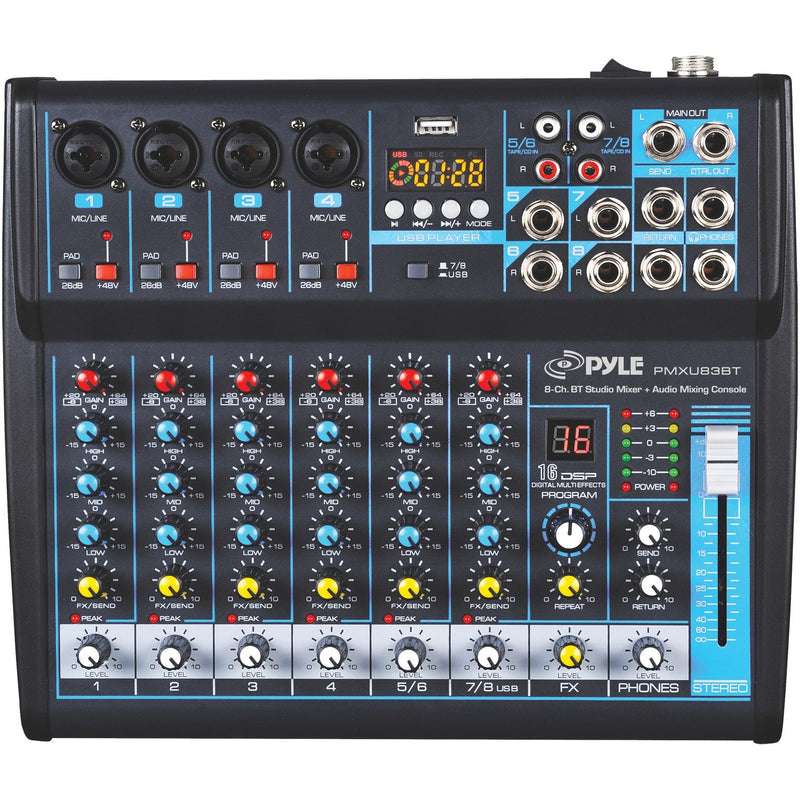 Pyle Pro Audio Channels DJ Sound Mixer w/ Bluetooth PMXU83BT