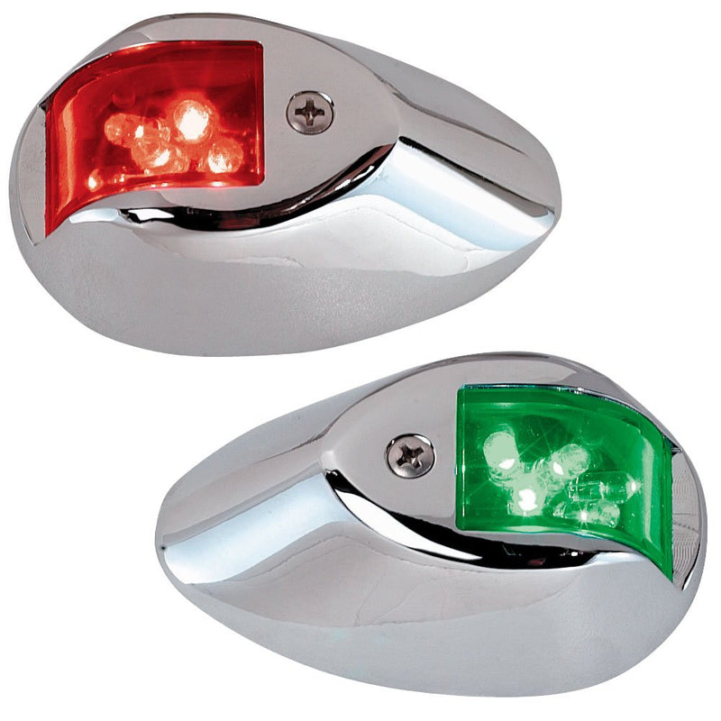 Perko LED Side Lights - Red/Green - 24V - Chrome Plated Housing 0602DP2CHR