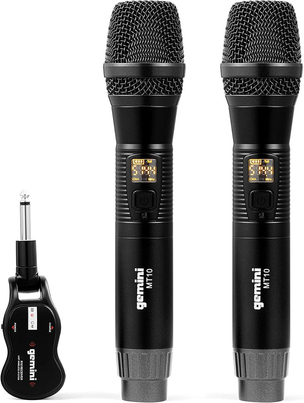 Gemini GMU-M200 UHF Dual Wireless Microphone System Rechargeable