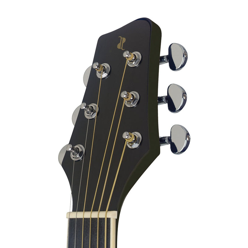 Stagg Left-Handed Acoustic Electric Cutaway Auditorium Guitar - Black