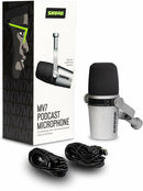 Shure MV7 Podcast Dynamic  USB/XLR Microphone - Silver - MV7-S-U - New Open Box