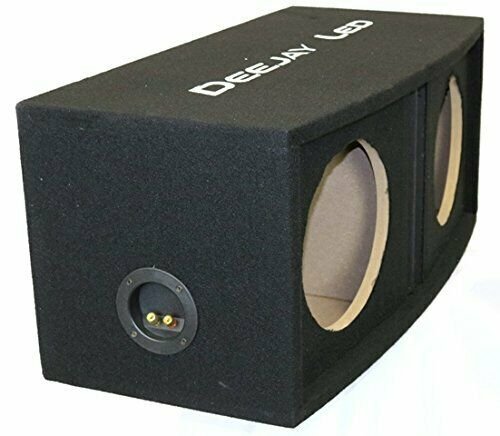 DeeJay LED Double 10-in Center Port Vented Round Empty Car Bass Speaker Box