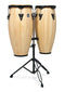 Latin Percussion City Series 10" & 11" Conga Set w/ Double Stand - Natural Gloss
