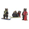 Black Bear Figurine with Snow Board Accent (Set of 3)