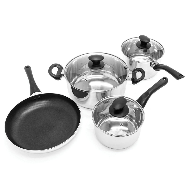 THE ROCK by Starfrit 8-Piece Cookware Set with Bakelite Handles, Black