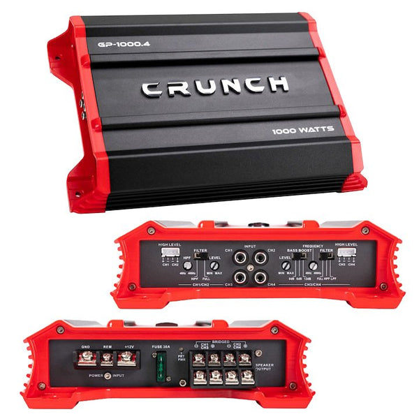 Crunch Ground Pounder Amplifier 2ch x 500 Watts Max @ 4 Ohms Bridged GP-1000.4