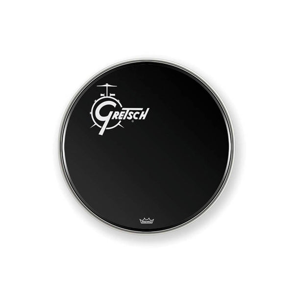 Gretsch 18" Ebony Bass Drum Head - Offset Logo - GRDHEB18O