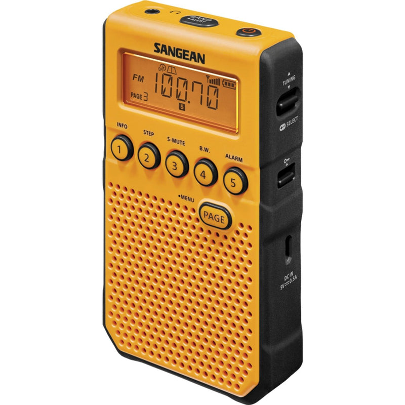 Sangean AM/FM/NOAA Weather Alert Pocket Radio - Yellow - DT-800YL