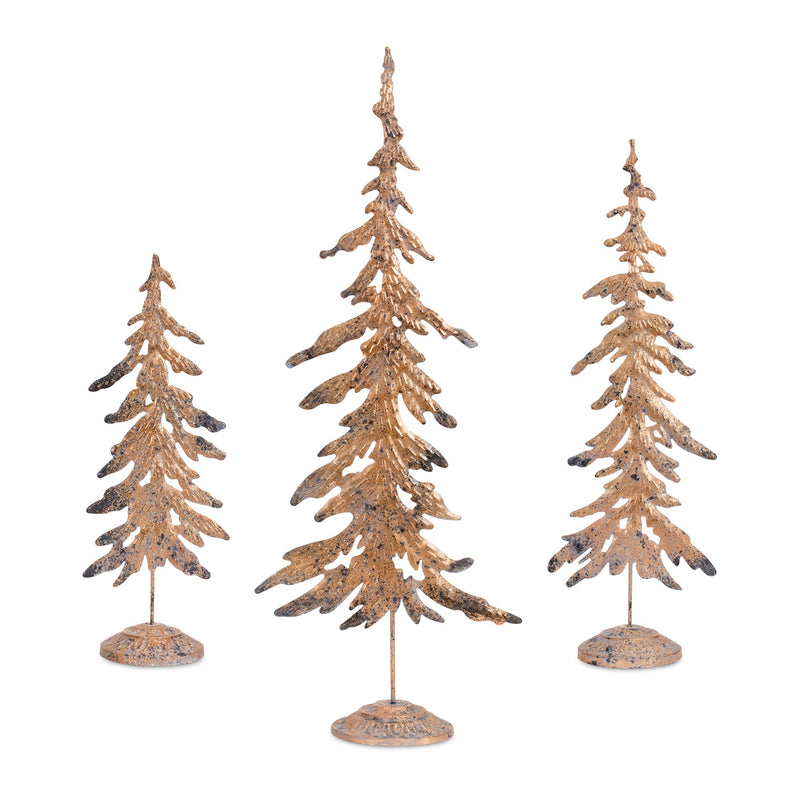 Rustic Bronze Metal Cut Out Tree Décor (Set of 6)