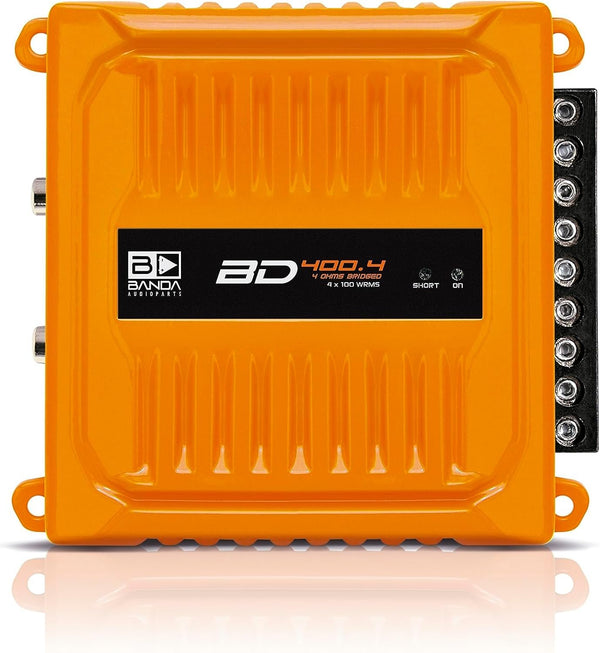 Banda BD400.4ORANGE 4 Channel 4 x 100 Watt Car Audio Amplifier - Orange