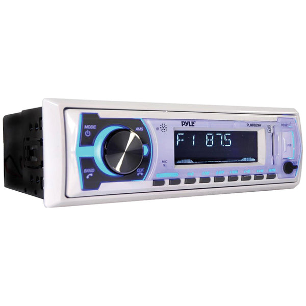 Pyle PLMRB29W Single-DIN In-Dash Digital Marine Stereo Receiver w/ Bluetooth