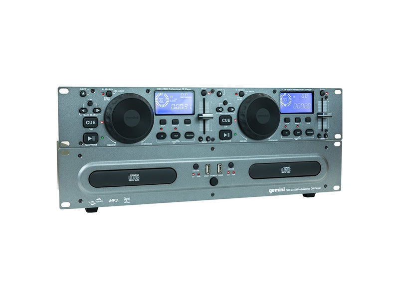 Gemini DJ Rackmount Dual CD Media Player with USB - CDX-2250i