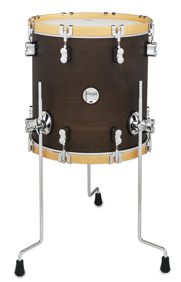 PDP Concept Classic 14x14 Walnut Stain Floor Tom with Natural Stain Wood Hoops