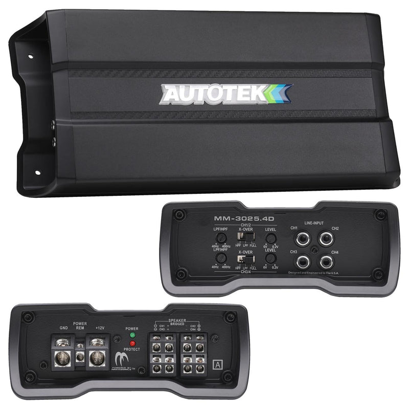 Autotek Mean Machine Compact D Class Amplifier 3000 Watts 4 Channel MM30254D