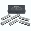 Suzuki 6 Piece Bluesmaster Set Pro 10-Hole Diatonic Harmonica - MR-250-S