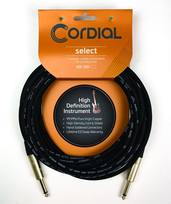 Cordial 30' Instrument Cable 1/4″ Straight w/ Enhanced Road Toughness - CRI9PP