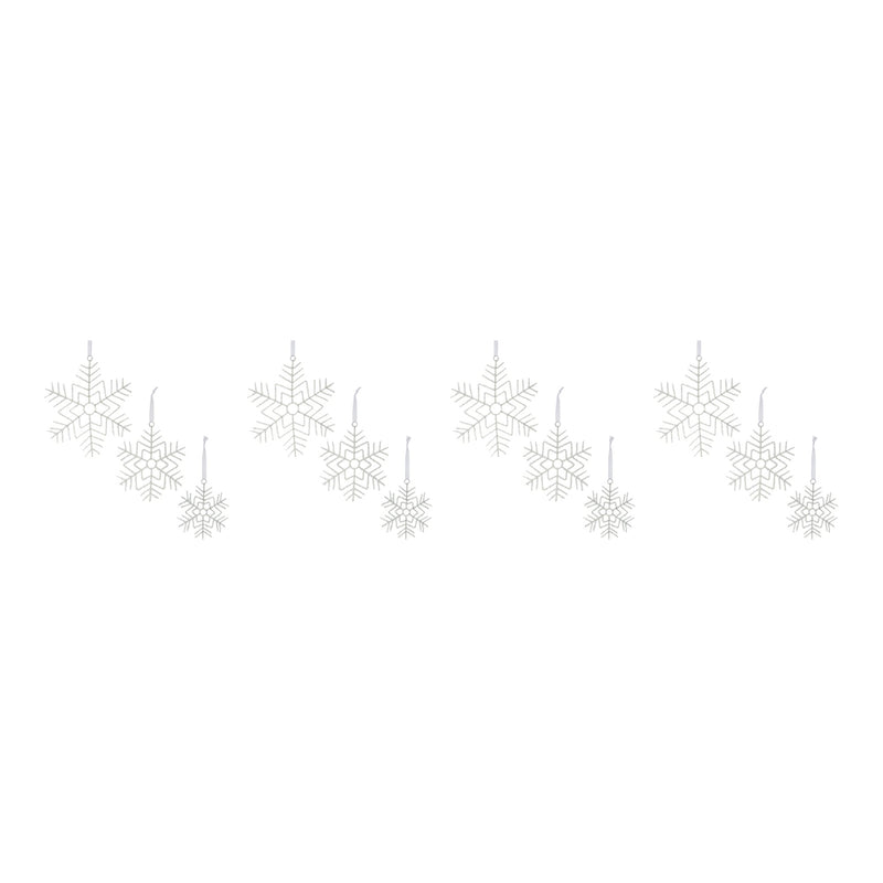 Glittered Wire Snowflake Ornament (Set of 12)