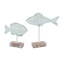 Etched Fish on Stand (Set of 2)