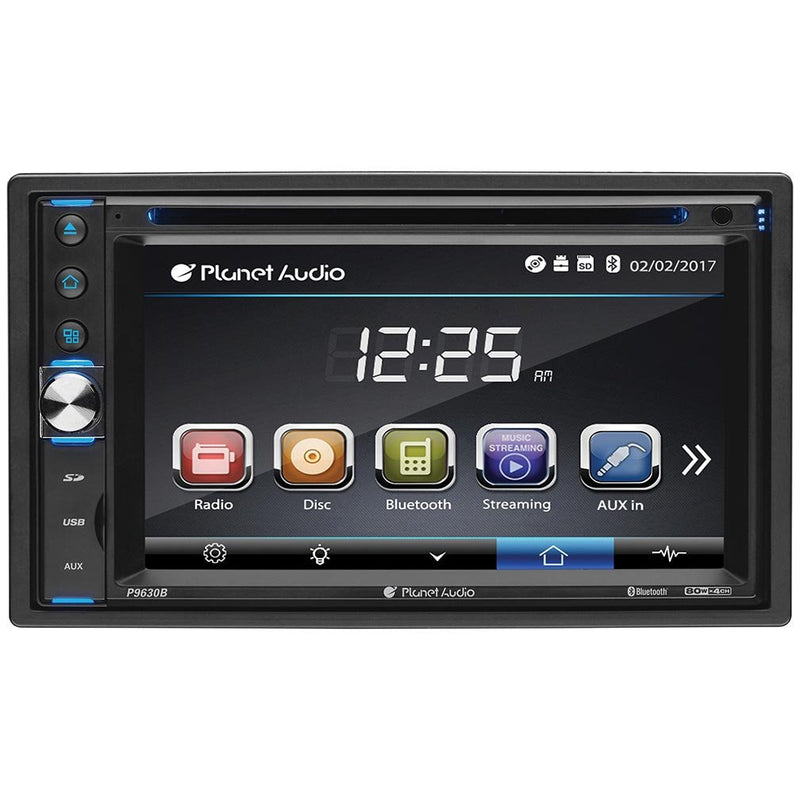 Planet Audio 6.2" DDin Receiver Bluetooth Touchscreen DVD/MP3/CD/AM/FM P9630B