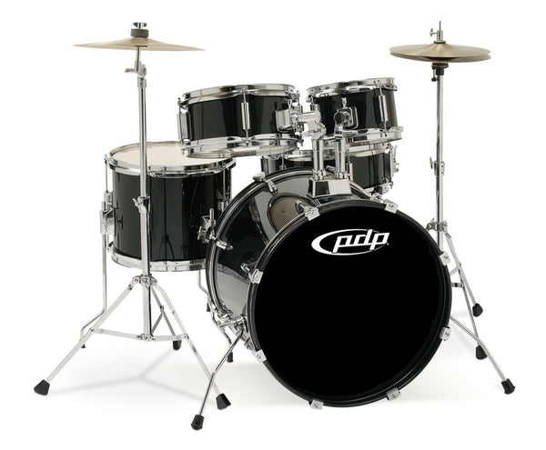 PDP Player 5-Piece 8/10/12/18/12 Junior Kit - Black w/Hardware and Cymbals