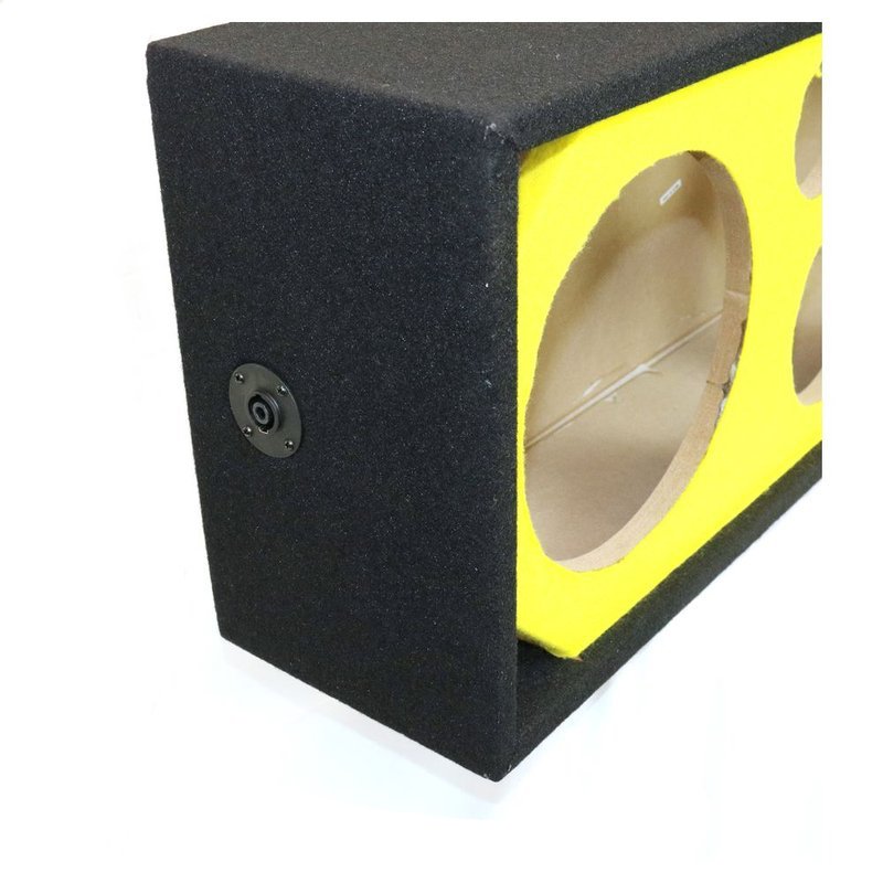 DeeJay LED Dual 10" Woofers w/ 2 Tweeters & 1 Horn Speaker Enclosure -  Yellow