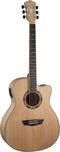 Washburn Grand Auditorium Acoustic Electric Guitar w/ Case- Natural - AG40C