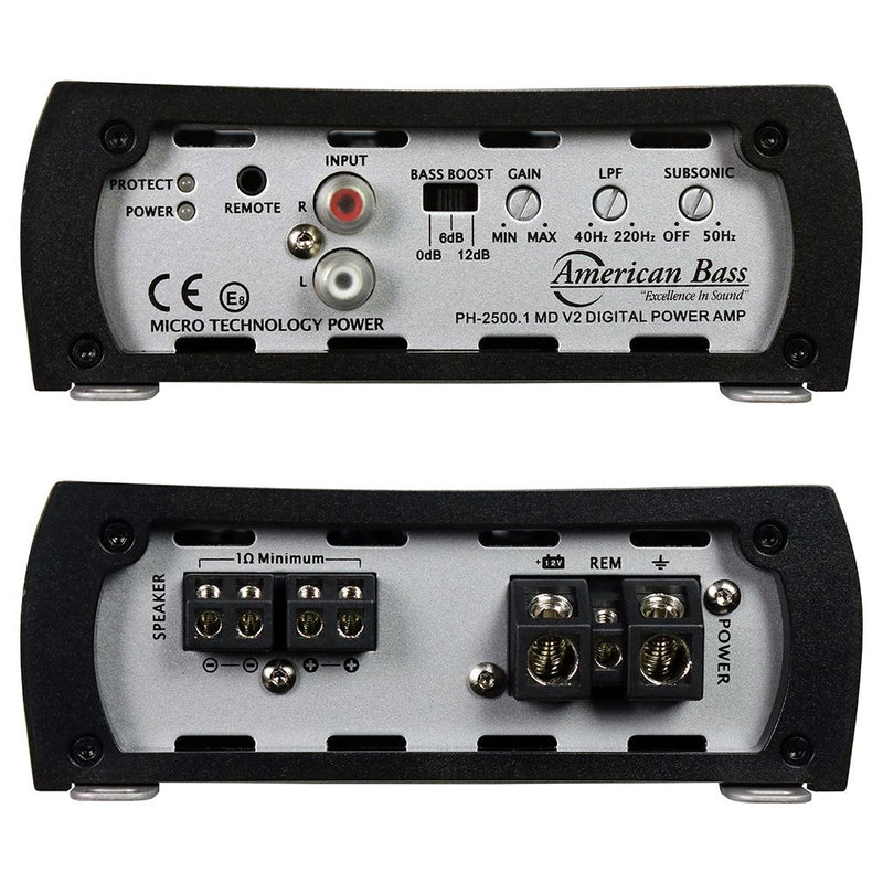 American Bass Amp D Class 1 Ohm Stable 2500 Watts PH-25001 MD V2