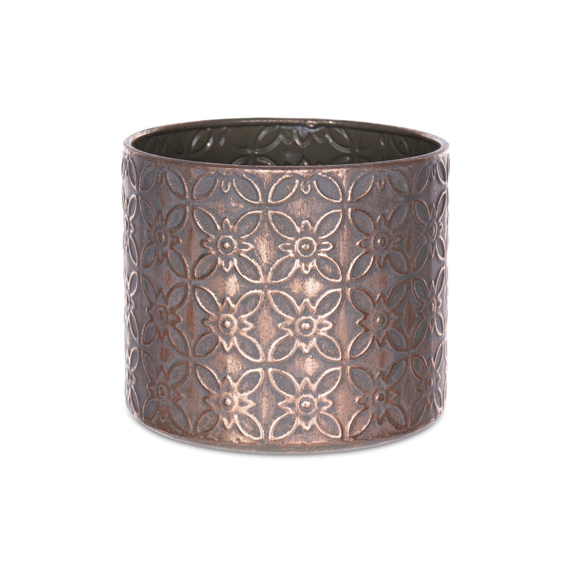 Ornate Geometric Metal Planter (Set of 4)