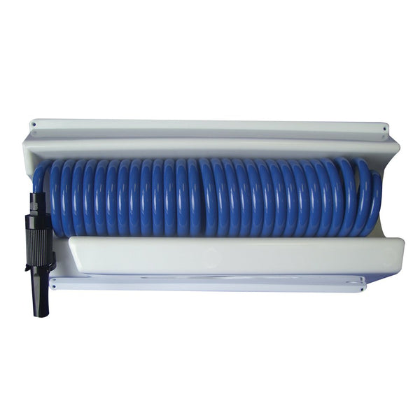 Whitecap 25 ft. Blue Coiled Hose w/Mounting Case P-0443