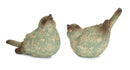 Rustic Green Terra Cotta Bird Figurine (Set of 4)