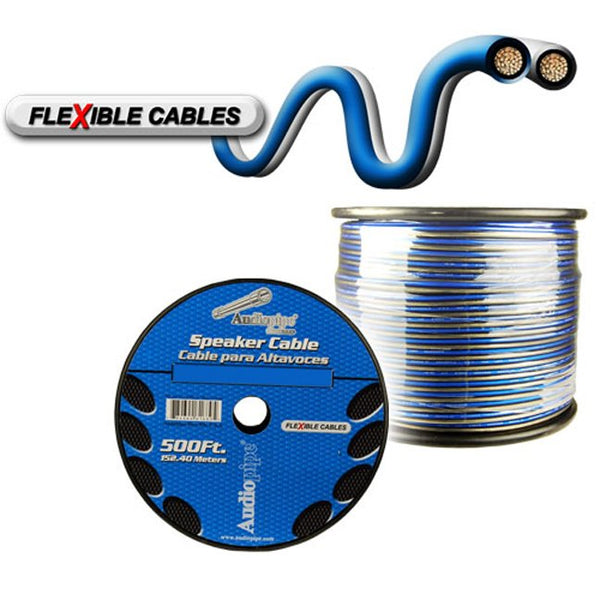 Audiopipe 14 Gauge Flexible Speaker Cable 500Ft CABLE14BLS500