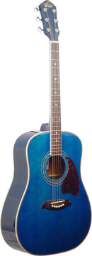 Oscar Schmidt OG2 Dreadnought Acoustic Guitar Trans Blue - OG2TBL