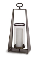 Glass Candle Holder in Tapered Metal Stand (Set of 2)