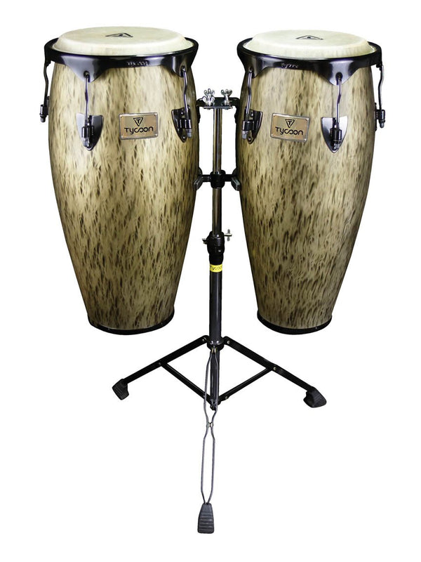 Tycoon 10″ & 11″ Kinetic Gold Congas Double Stand – Black Powder - STCS-B KG/D